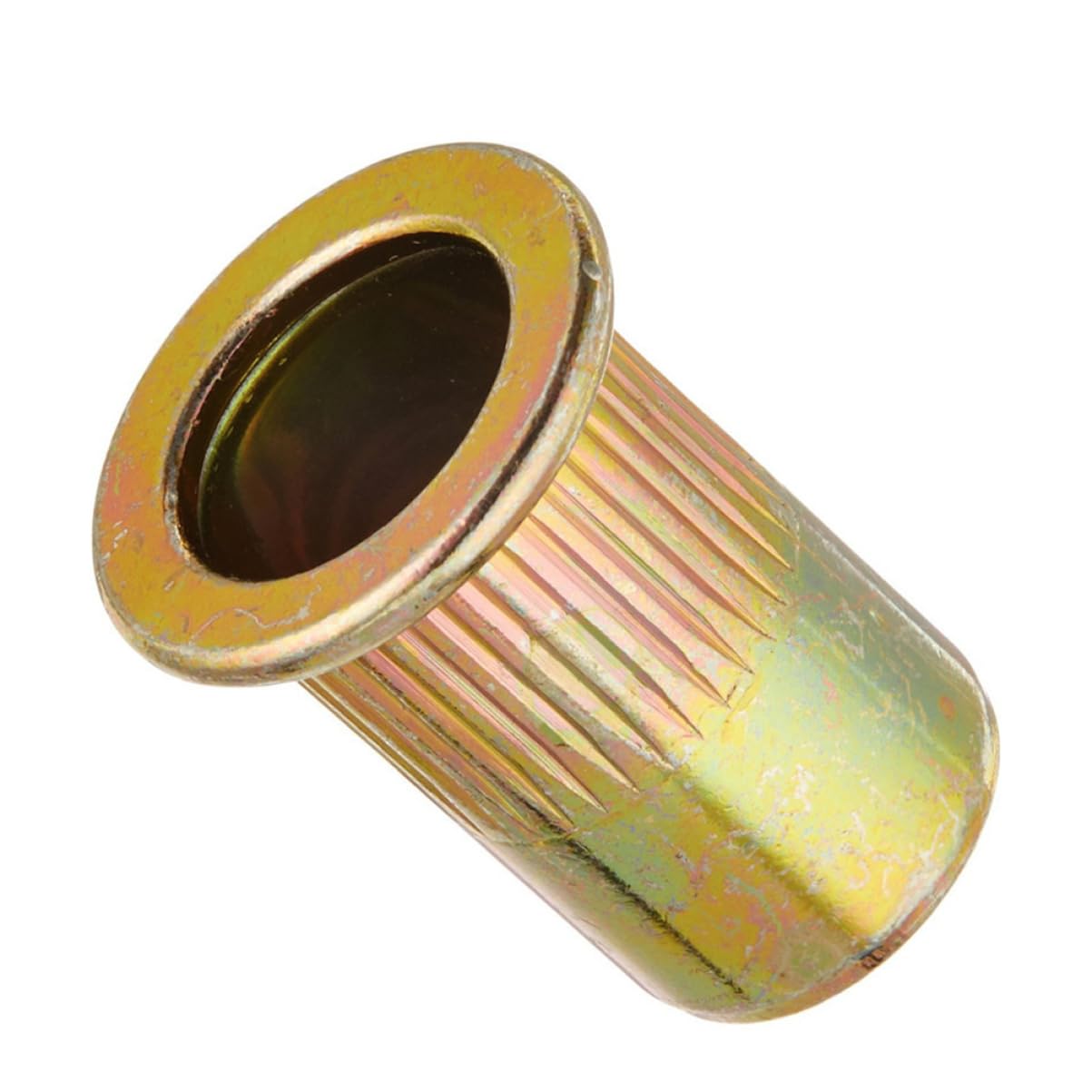 Cabilock 100pcs Metal Knurled Nuts Color Zinc Vertical Grain Rivet Nuts for Automotive Aviation Furniture and Decoration