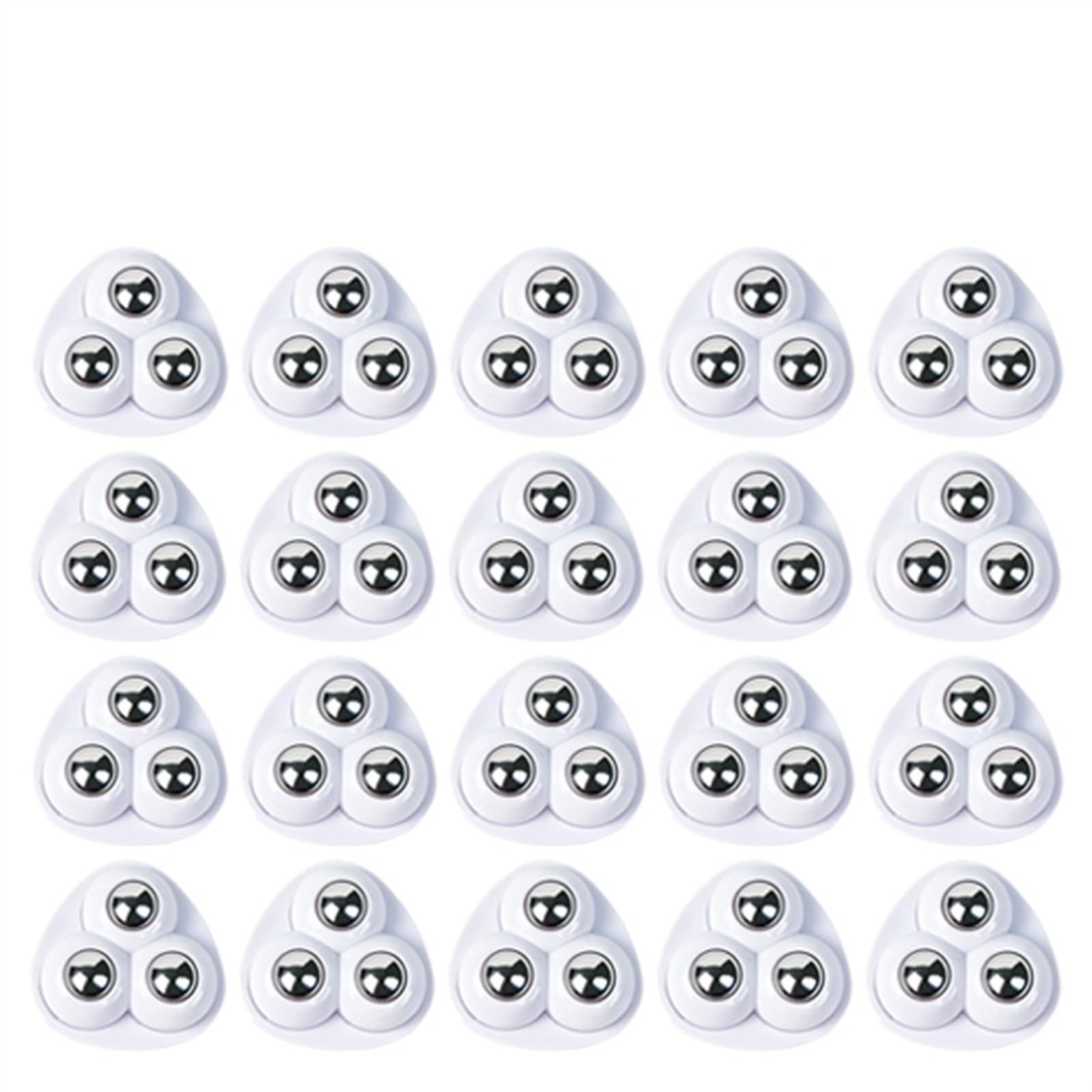 GYRAZXS 20 Pack Self Adhesive Swivel Caster Wheels 360° Rotating Mini Furniture Casters Heavy Duty Universal Wheels for Trash Bins & Furniture (3 Rings White 8PCS)