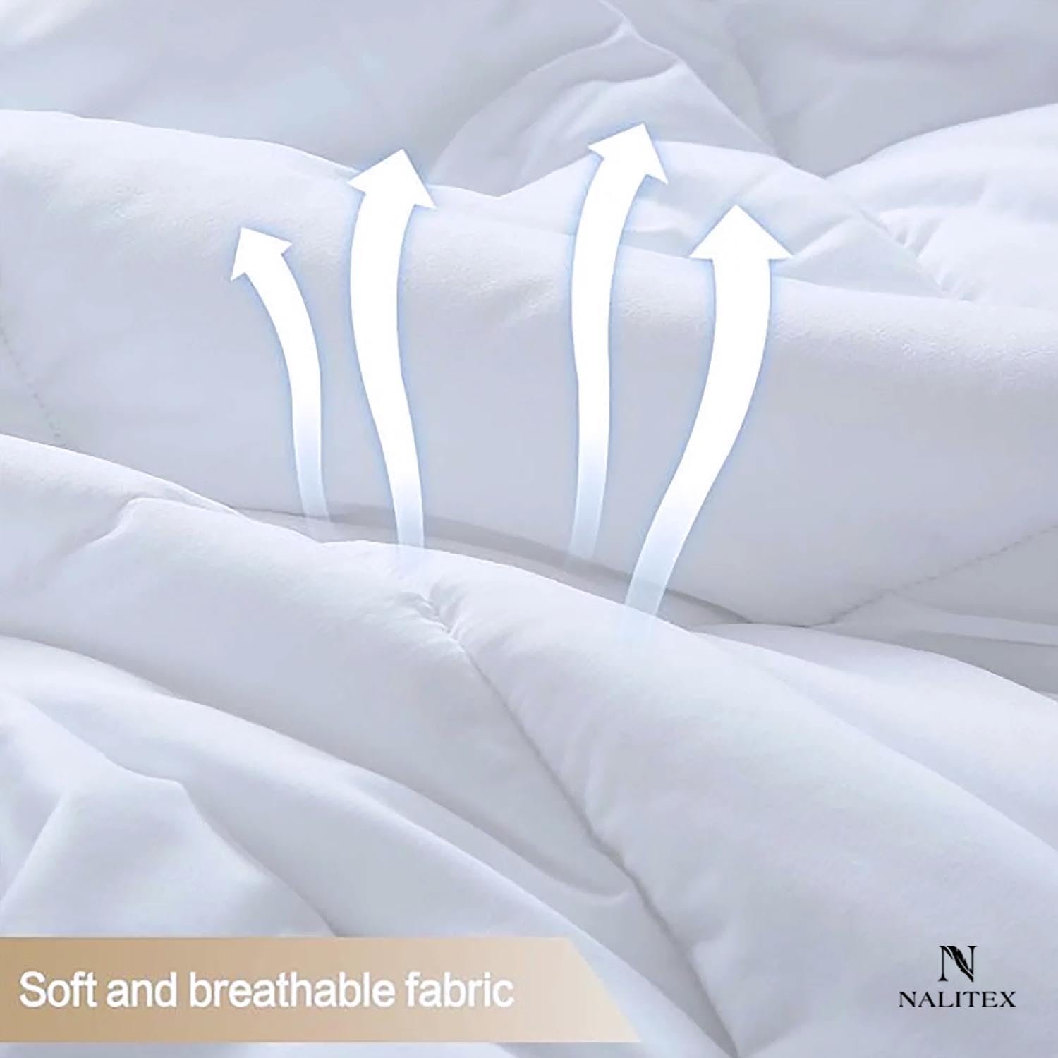 Bedding Comforter Queen Size & King Size Down Alternative Comforter Box Stitched Duvet Insert 300GSM Inner Soft Fluffy Quilted Polyester Microfiber Wadding Quilt (White, Queen)