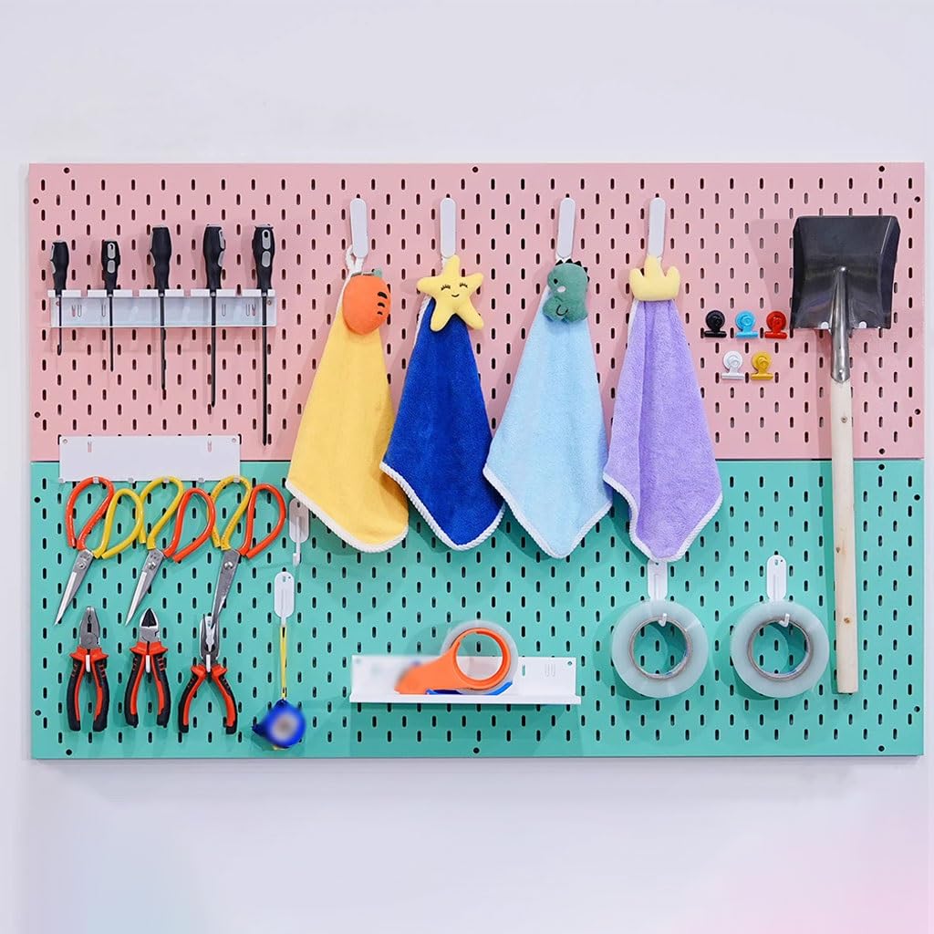 Buntes Verdicktes Pegboard, Vertikalschlitz Werkzeugaufbewahrungsbrett, Wandorganisation(Pink color)