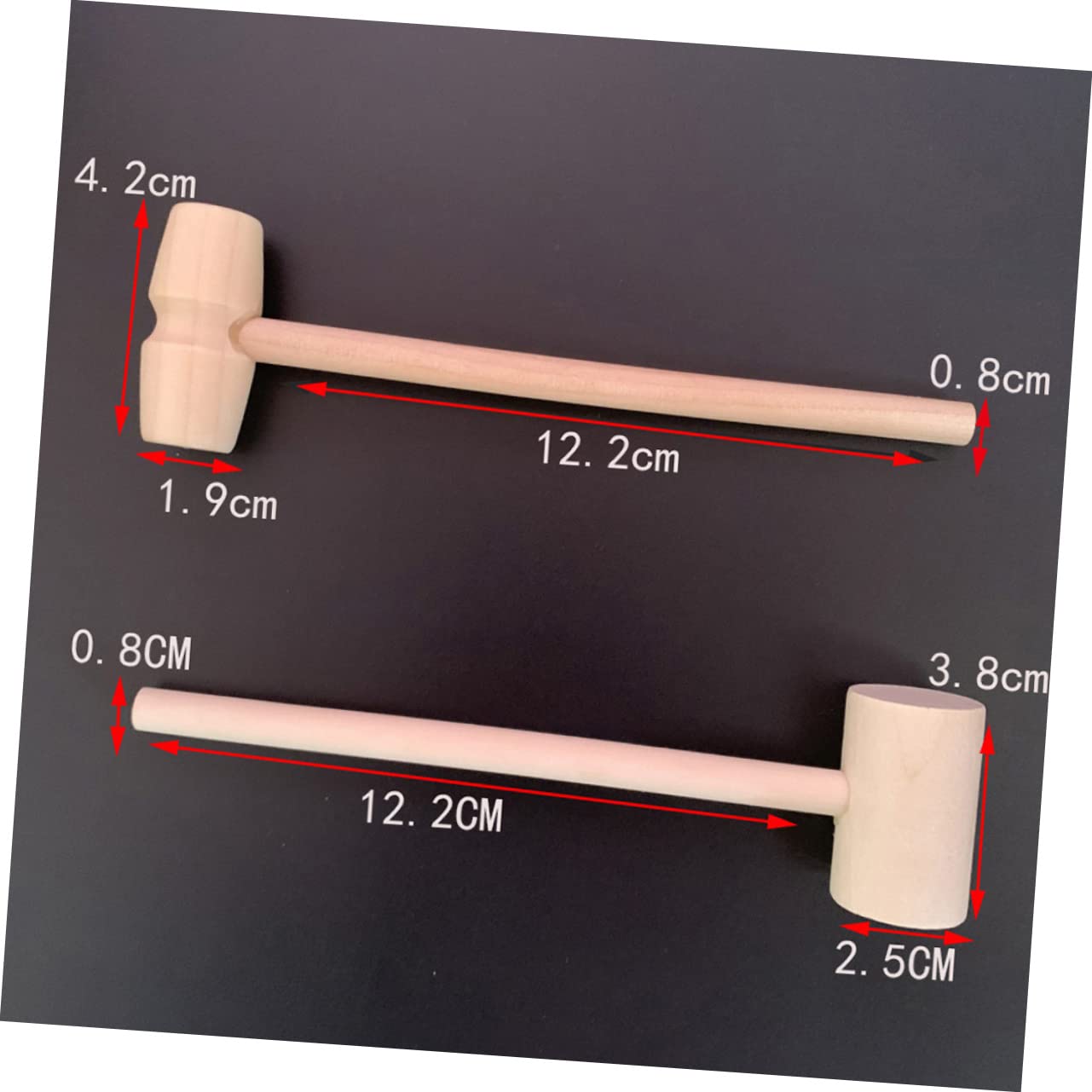 Garneck 20 Pcs Natural Wood Mallets for Boys and Girls Safe Odorless Mini Hammers for Cake Egg Decor Preschool Craft Toys