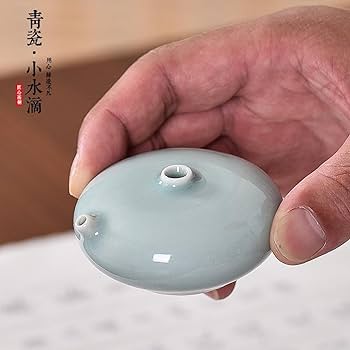 Amazon.co.jp: 水滴型硯, 白, 丸型, 多機能, セラミック, 蓋付き