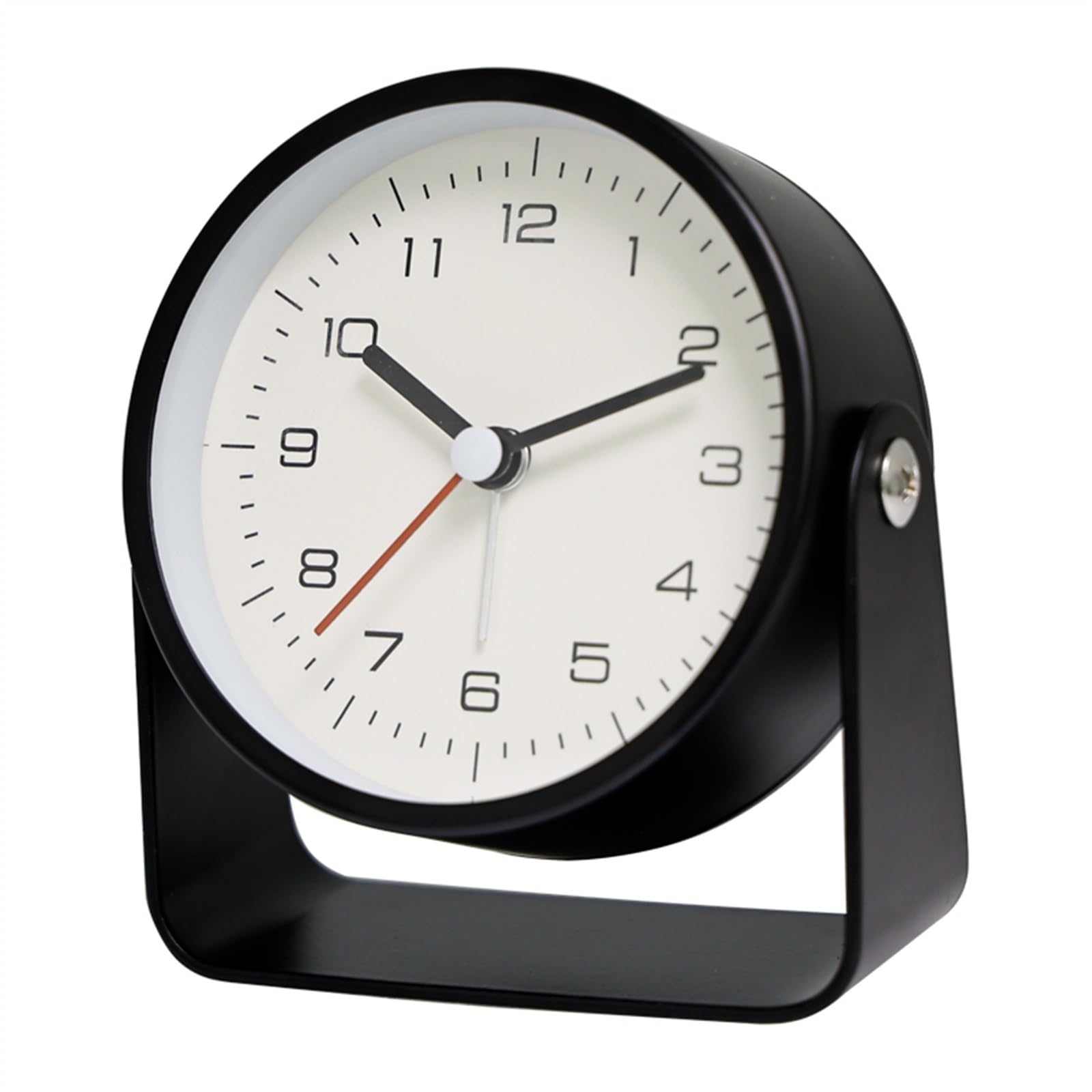 J9V4G6S3B5 Desk Clock Creative Metal Small Alarm Clock Student Specific Silent Desktop Minimalist Quartz for Room Desk Office Decor analogue alarm clock(Black)