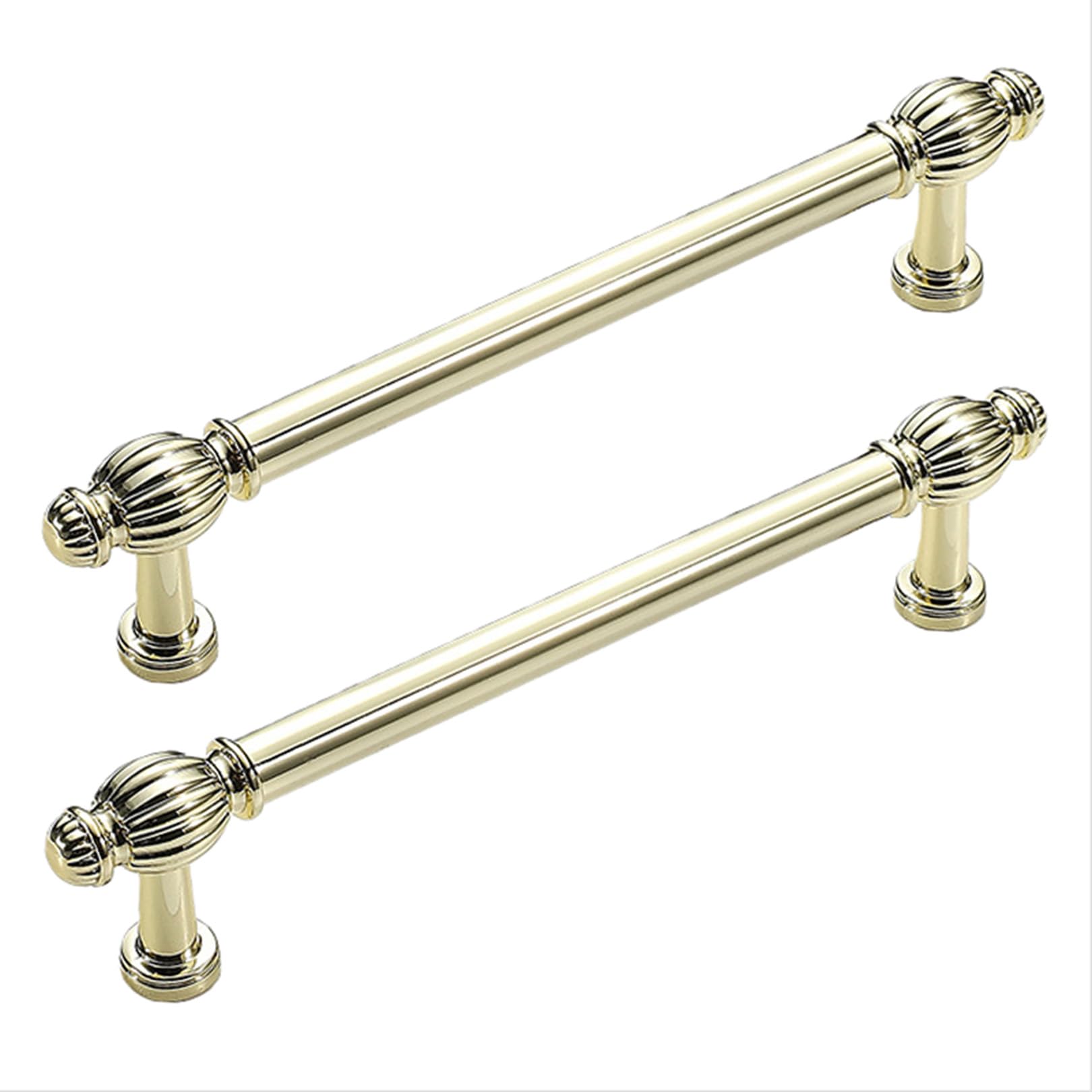 zcru004 Furniture Handle Zinc Alloy Cupboard Handles Kitchen Cabinet Handle Finger Edge Pull DrawerHandles 2 Pieces (Hole Distance 128mm,Gold)