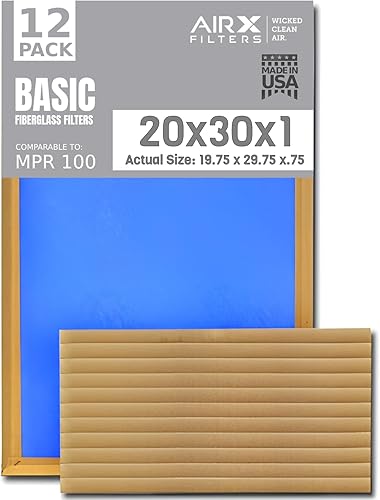 Miniatura 9 de Filtro de aire MERV 4 de 16 x 16 x 1 pulgadas, comparable a los filtros de horno económicos básicos MPR 100, paquete de 12 filtros de fibra de