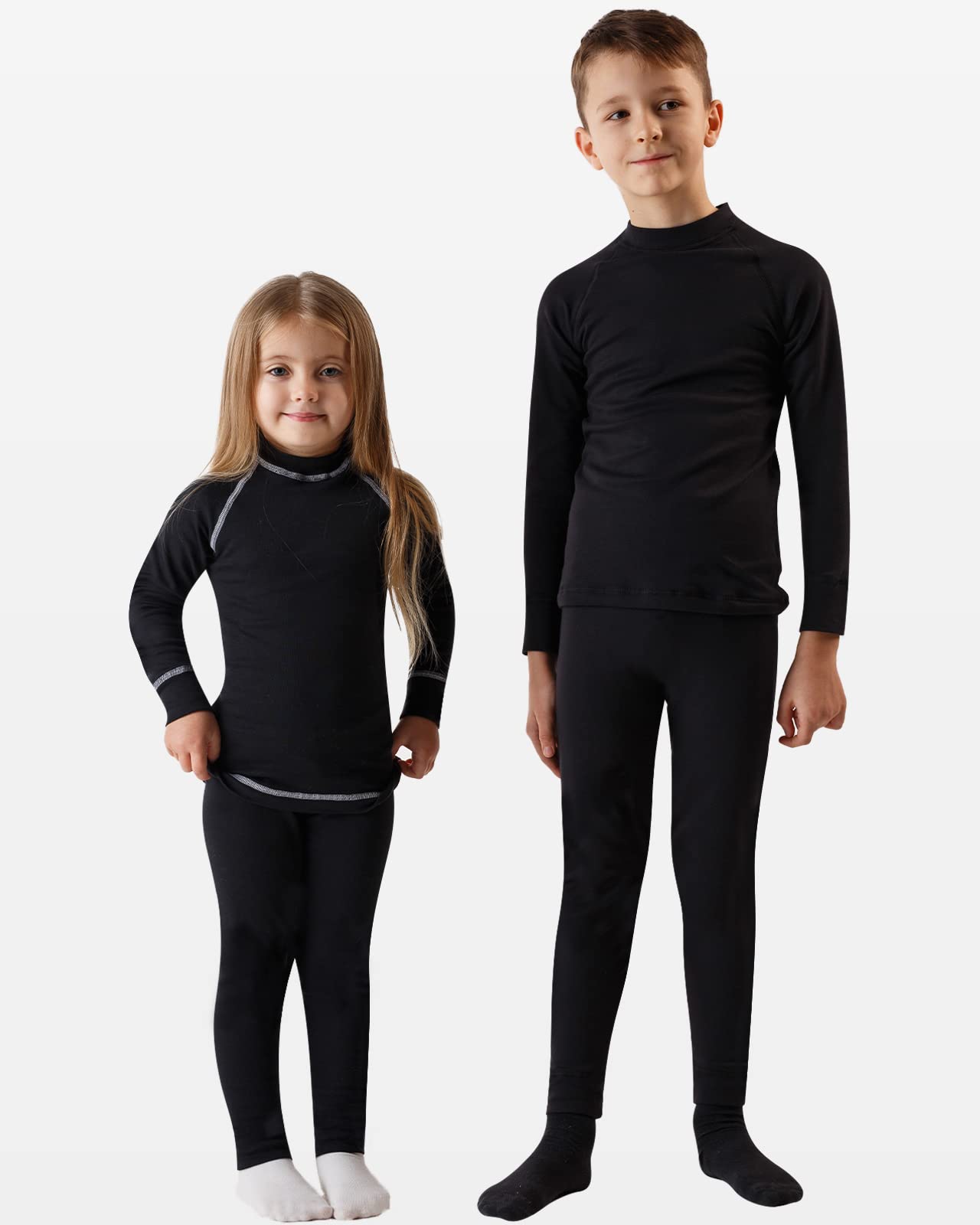 Domee Leggings Felpati Pantaloni Termici Invernali Cotone Bambina