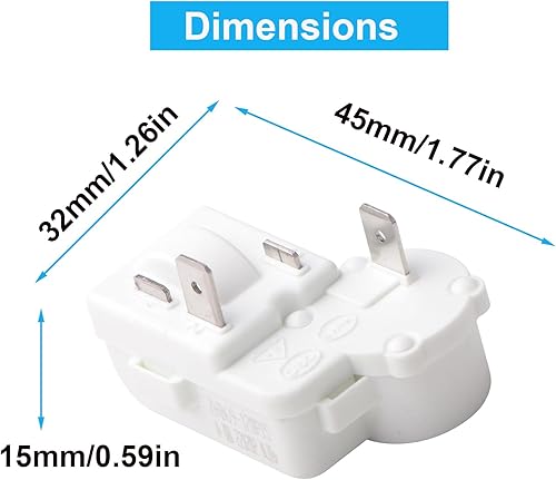 Miniatura 2 de Jingzan Paquete de 2 compresores de refrigerador de 2 pines, relé de arranque PTC, protector de carga para Danby Haier Midea Mini refrigerador