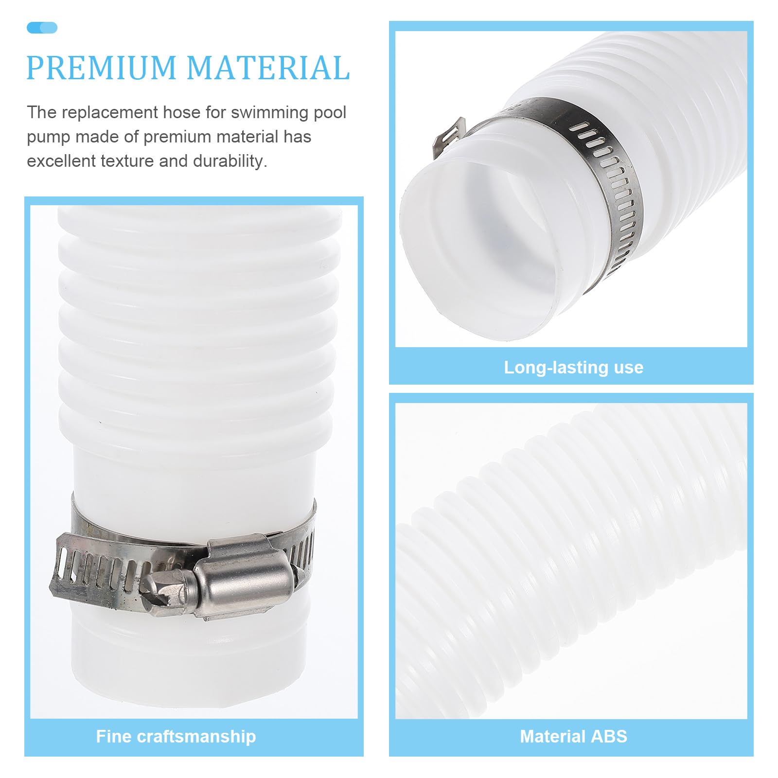 Yardenfun Manguera de Repuesto para Bomba de Piscina In-Tex Compatible 300/330/530/1000 Galones Doble Tubo Cuatro Conectores Material Flexible y Duradero para Filtro de Piscina Interior