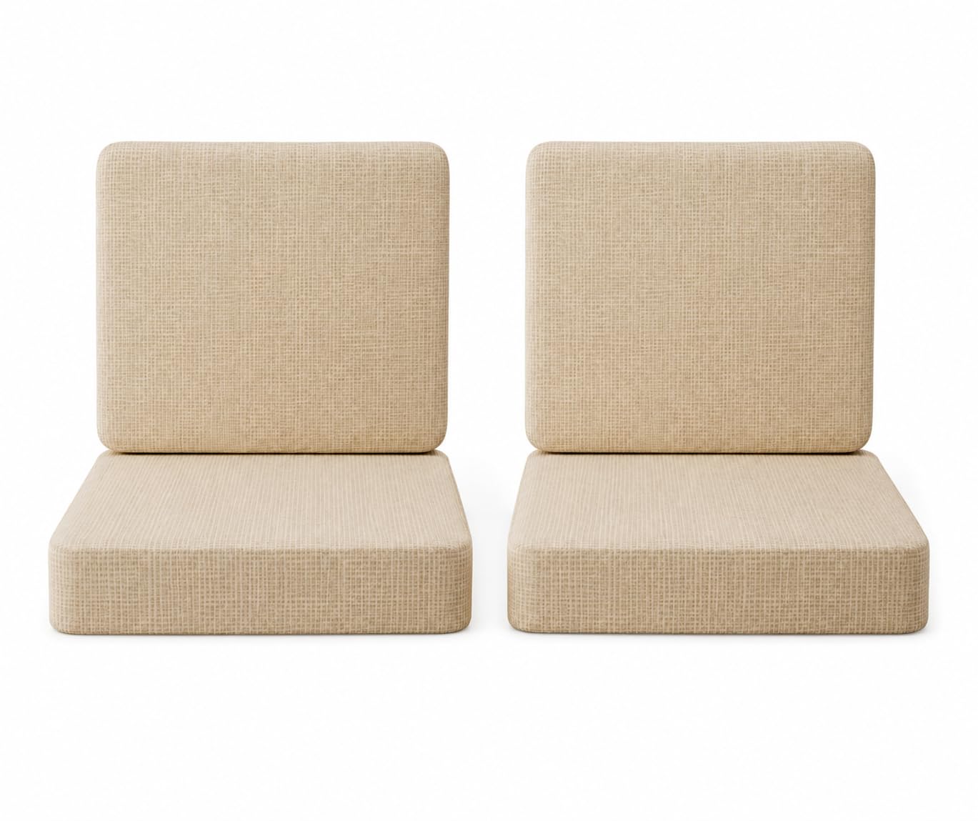 High Density Premium Sofa Seat Foam Cushions with Washable Zip Cover Non-Wrinkles Cushion Sofa Gaddi for Multipurpose Uses 22"x21"x5" Back-21"x18"x4" | (Beige, Set of 2)-image-23