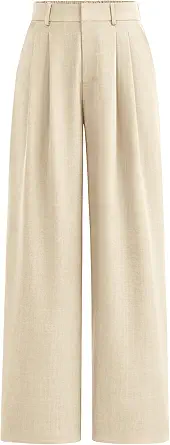 PRETTYGARDEN Women's Summer Elastic High Waisted Work Pants Straight Leg Dressy Business Casual Trousers Slacks Pockets