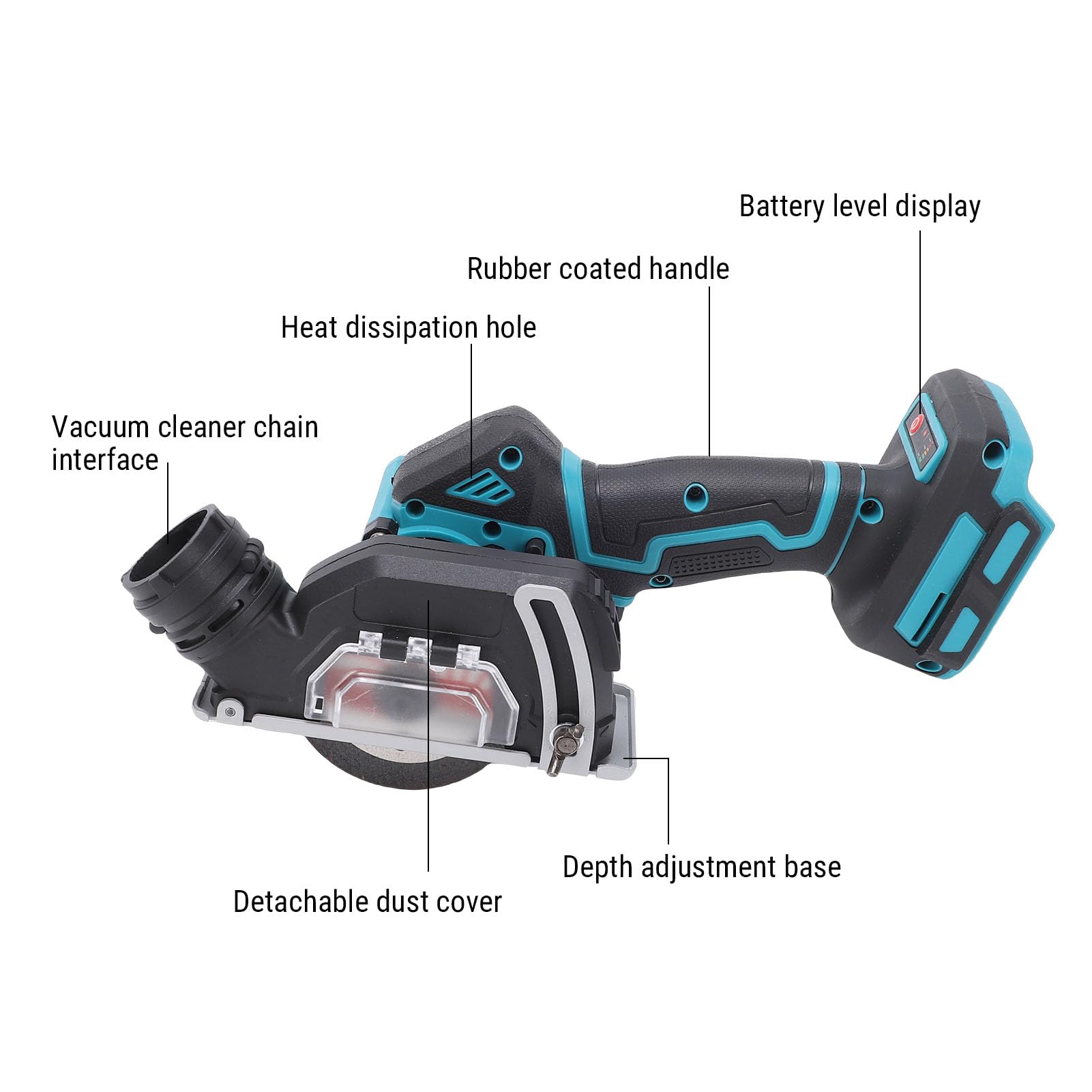 VBESTLIFE Sierra Circular Pequeña Inalámbrica Compacta Eficiente para Reparaciones del Hogar con Motor sin Escobillas para Soldadores Carpinteros Electricistas 3 Pulgadas 800 W 19000 RPM ABS