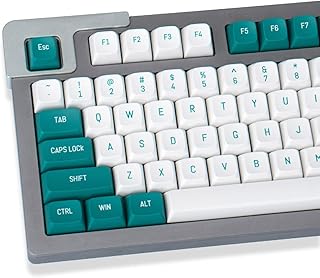 mintcaps Dark Green White Keycaps Set 150 Keys MSA Profile Double Shot ISO/ANSI Layout for Cherry MX Switches Mechanical Keyboards