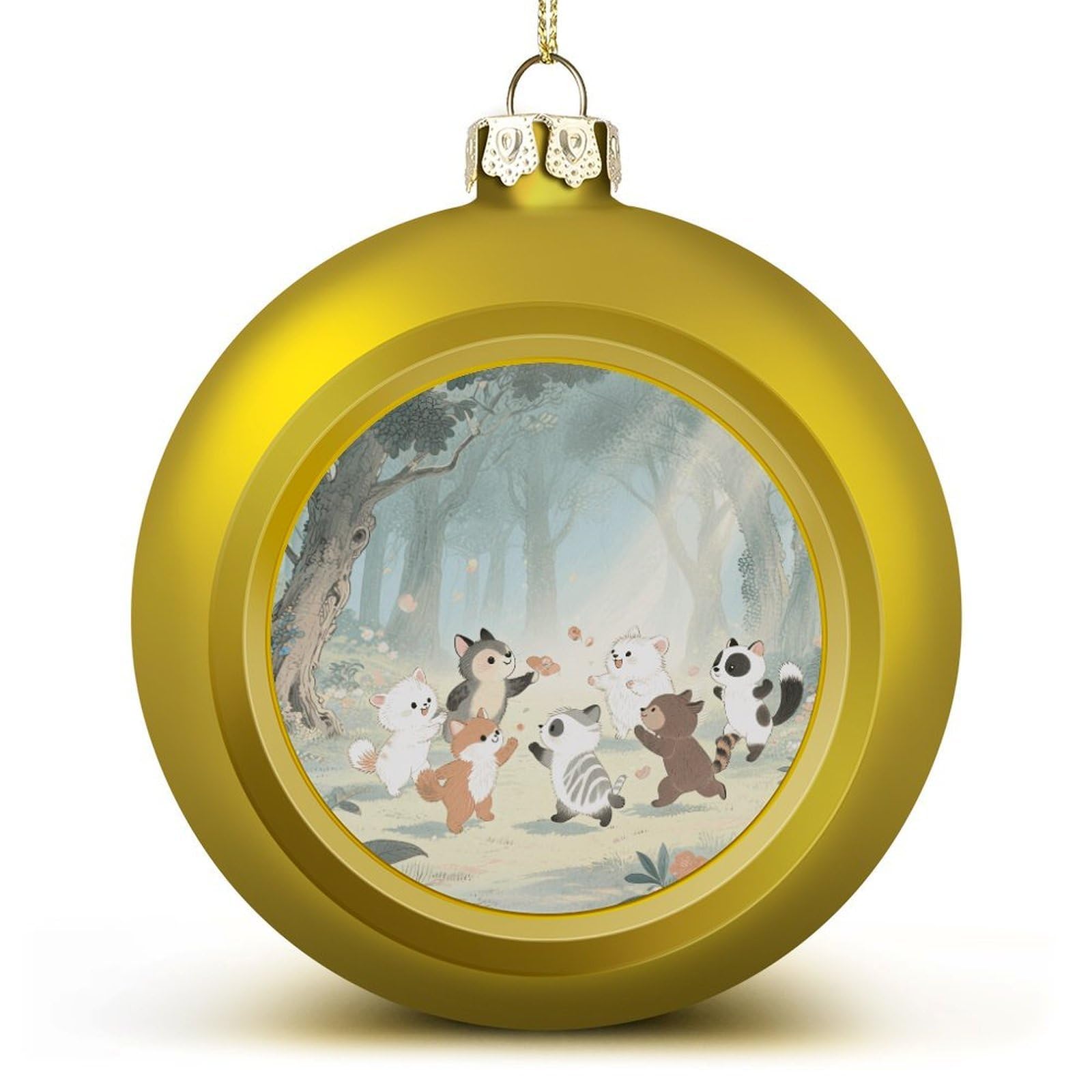 Boules de Noël animaux de la forêt artisanales en relief