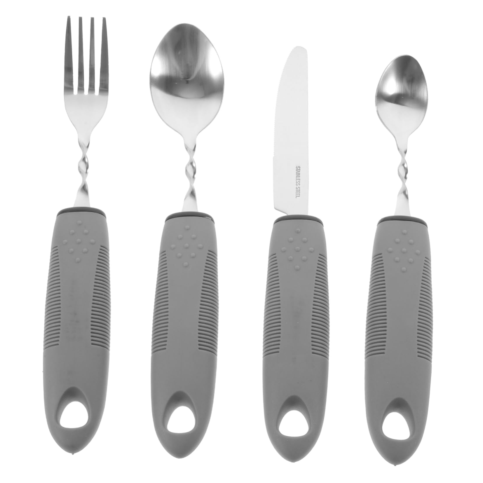 Didiseaon Dult Utensil Set Anti-Skid Design Adaptive Utensils for Seniors Easy to Hold Cutlery for Disabled