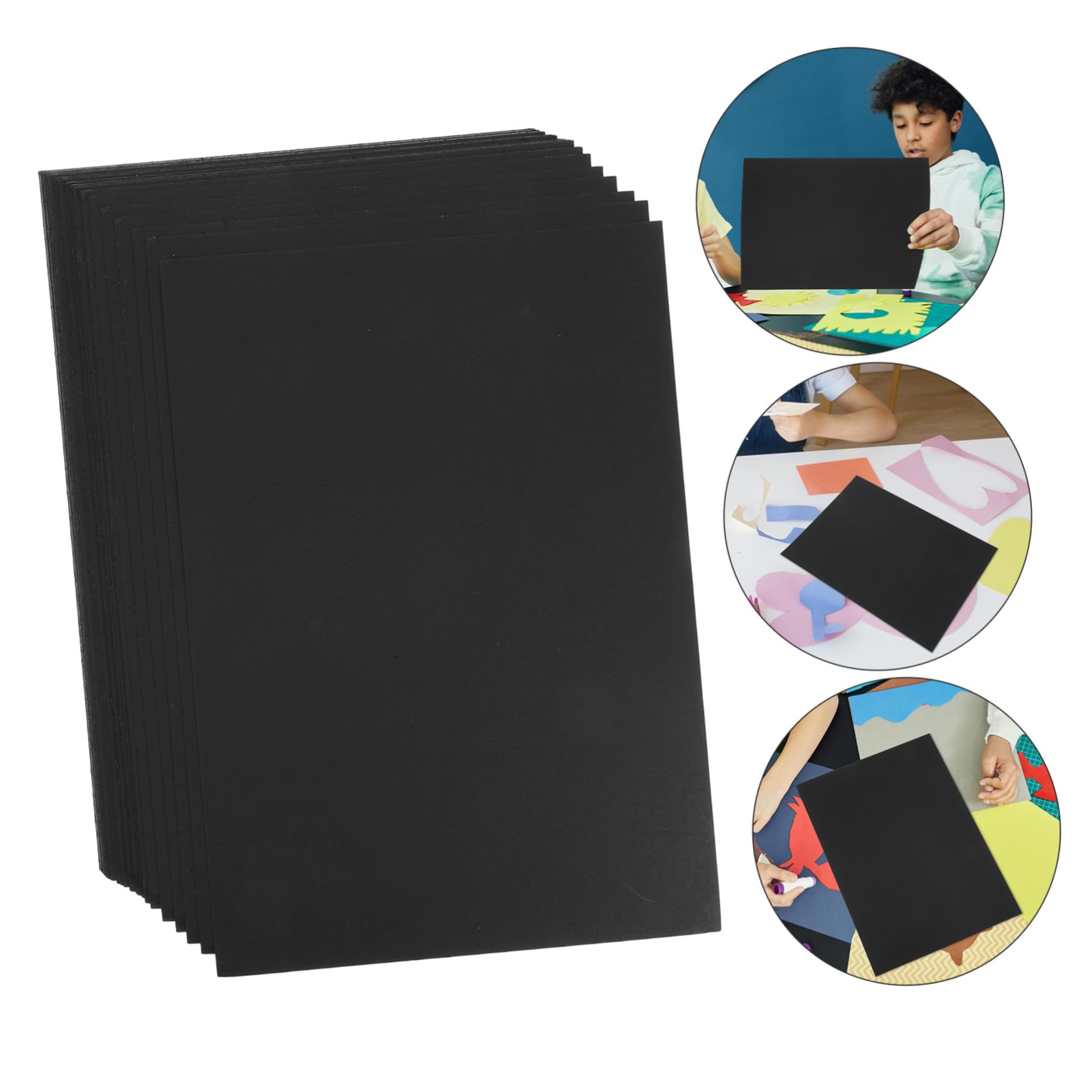 50 Stück Schwarzer Karton M² Starkes Bastelpapier für DIY Kartenherstellung Scrapbooking Robust und Druckerfreundlich mit Weißer Kompatibel