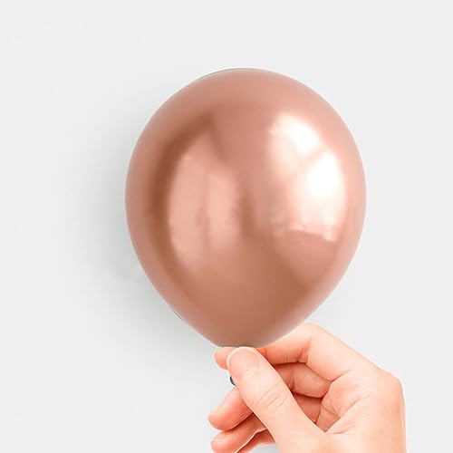 Globos de oro rosa de 5 pulgadas, 50 unidades, globos de látex para fiesta, baby shower, globos de helio, globos de cumpleaños de oro rosa
