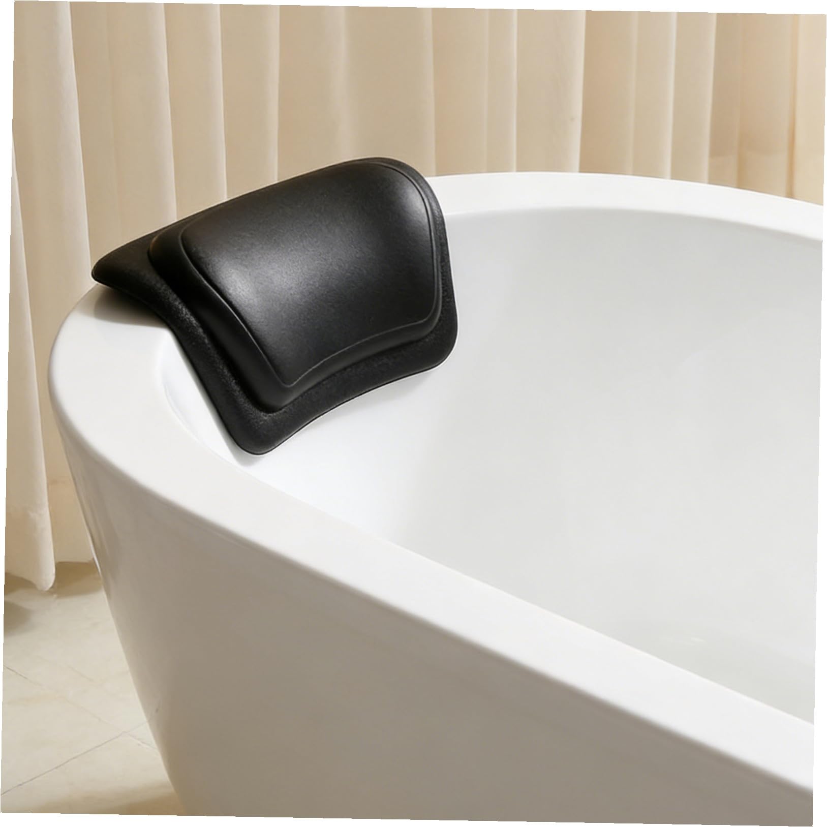 TOYANDONA Cuscino Cervicale per Vasca da Bagno con Ventose Antiscivolo 325x190x41mm, Poggiatesta Ergonomico e Lavabile, Accessorio Spa per Relax Donna e Benessere Bagno