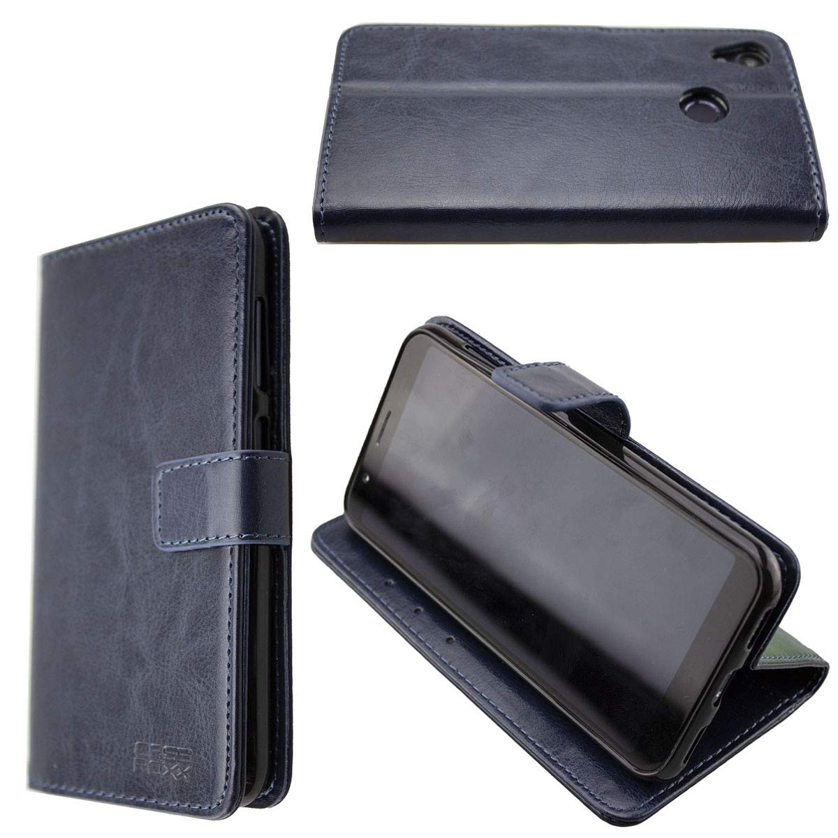caseroxx Bookstyle-Case for Gigaset GS185, Cover, faux leather, blue, Card Slots & Magnetic Closure - Image 4