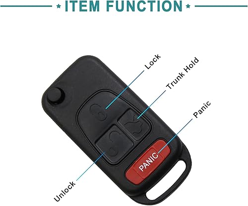 Miniatura 3 de ACROPIX Funda de repuesto para llavero sin llave para Mercedes-Benz ML320, 1 unidad, color negro