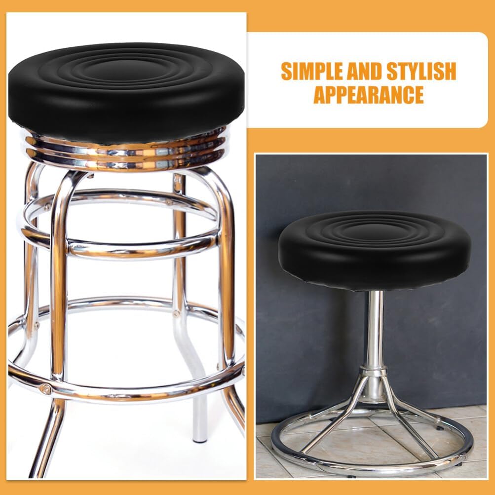 Ciieeo 2pcs Round Stool Covers Soft Pu Sponge Padding Comfortable Replacement Seat Cushions for Bar Stools and Round Chairs Stylish and Design for Home and Office Use