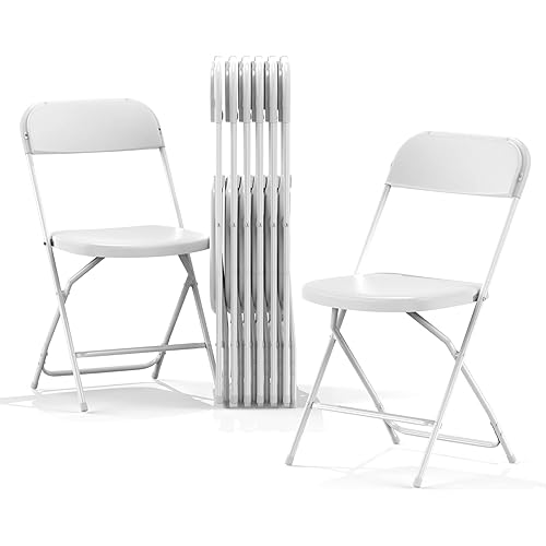 Nazhura Foldable Folding Chairs Plastic Outdoor/Indoor 650LB Weight Limit (White, 20 Pack)