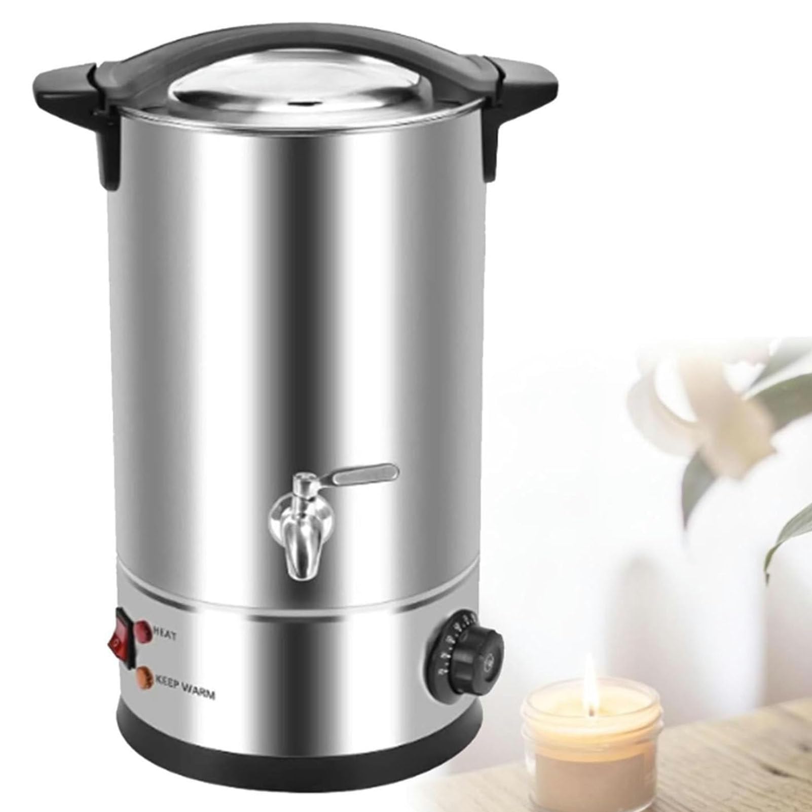 Tygiel do robienia świec, elektryczny nieprzywierający tygiel do robienia świec 25L/35L/45L, zestaw do samodzielnego robienia świec dla dorosłych, producent świec z wosku sojowego i pszczelego,45L