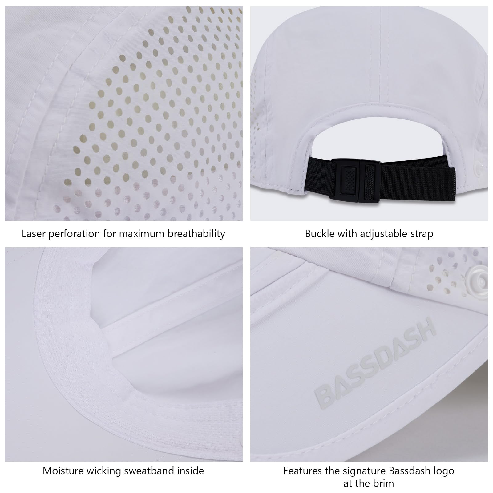 Bassdash UPF 50 + Cappello da Pesca Pieghevole Cappello da Baseball cap con Collo Rimovibile Flap Portatile per Uomini Donne Golf Escursionismo