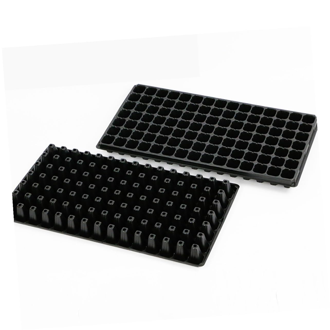Artibetter Lot de 10 Plateaux de Semis en PVC 105 Alvéoles Trous, Plateau de Germination Solide pour Jardinage Potager DIY et Professionnel, Protège la Pourriture des Racines