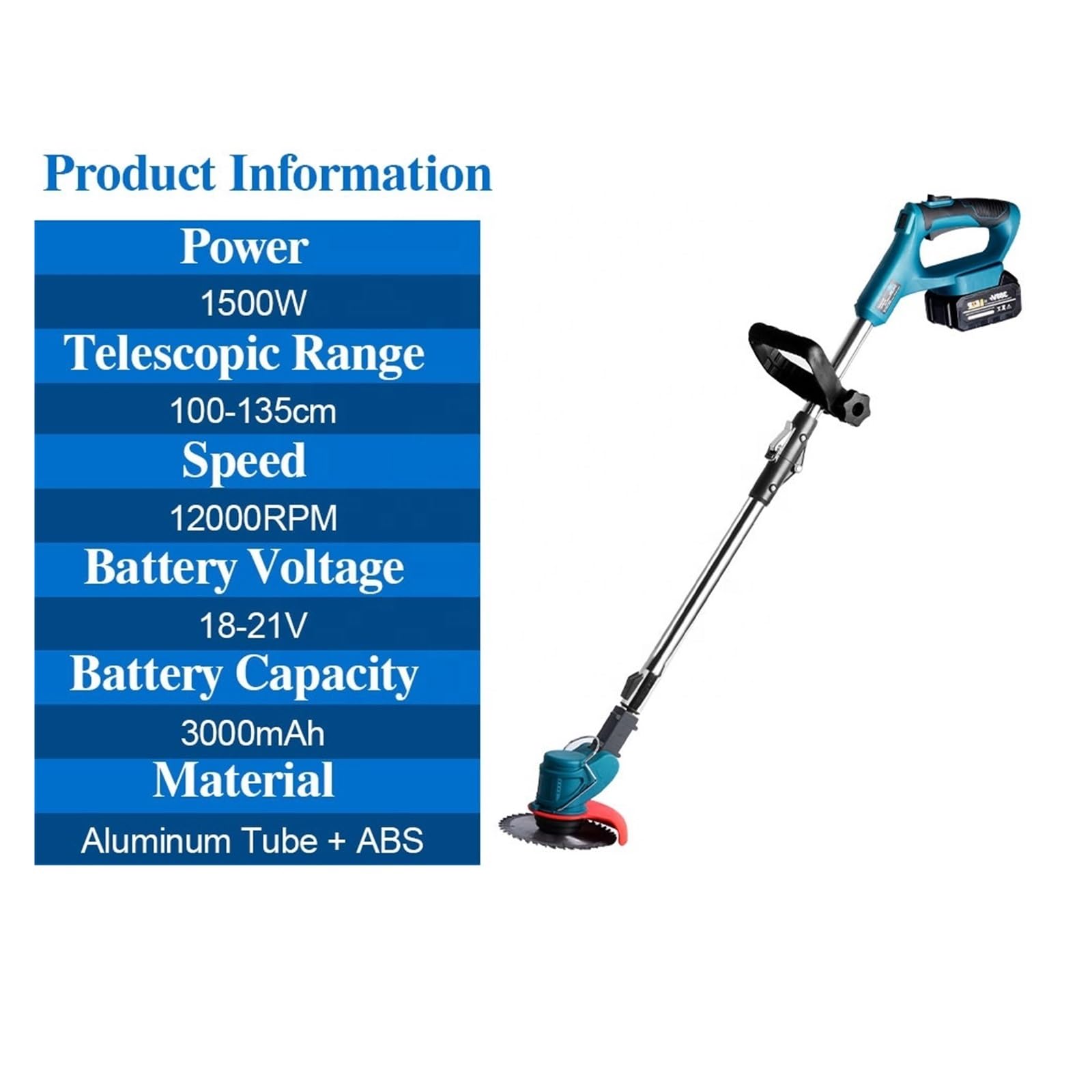 Desbrozadora, Cortacésped eléctrico de Mano, Recortadora Plegable, Herramientas eléctricas de Corte de poda de jardín Ajustables, batería de Litio, 8 Accesorios(1 Battery-01)