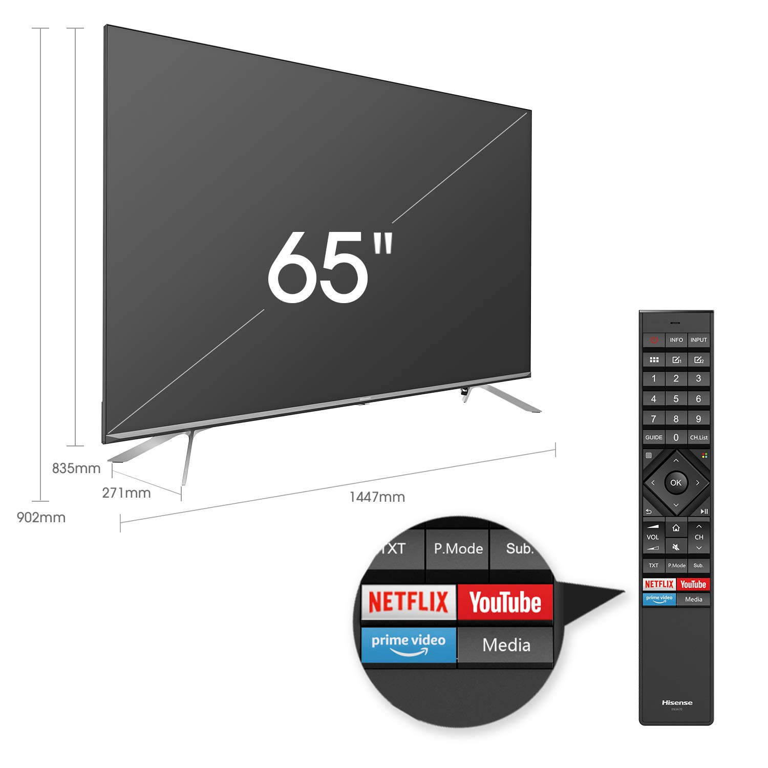 Samsung Q70 Series 65Inch Smart TV, Flat QLED 4K UHD HDR 2019 Model