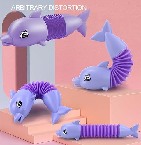 Miniatura 2 de Juguetes sensoriales Pop Tubes, paquete de 6 tubos sensoriales para niños pequeños, recuerdos de fiesta con brillo de animales, juguetes para