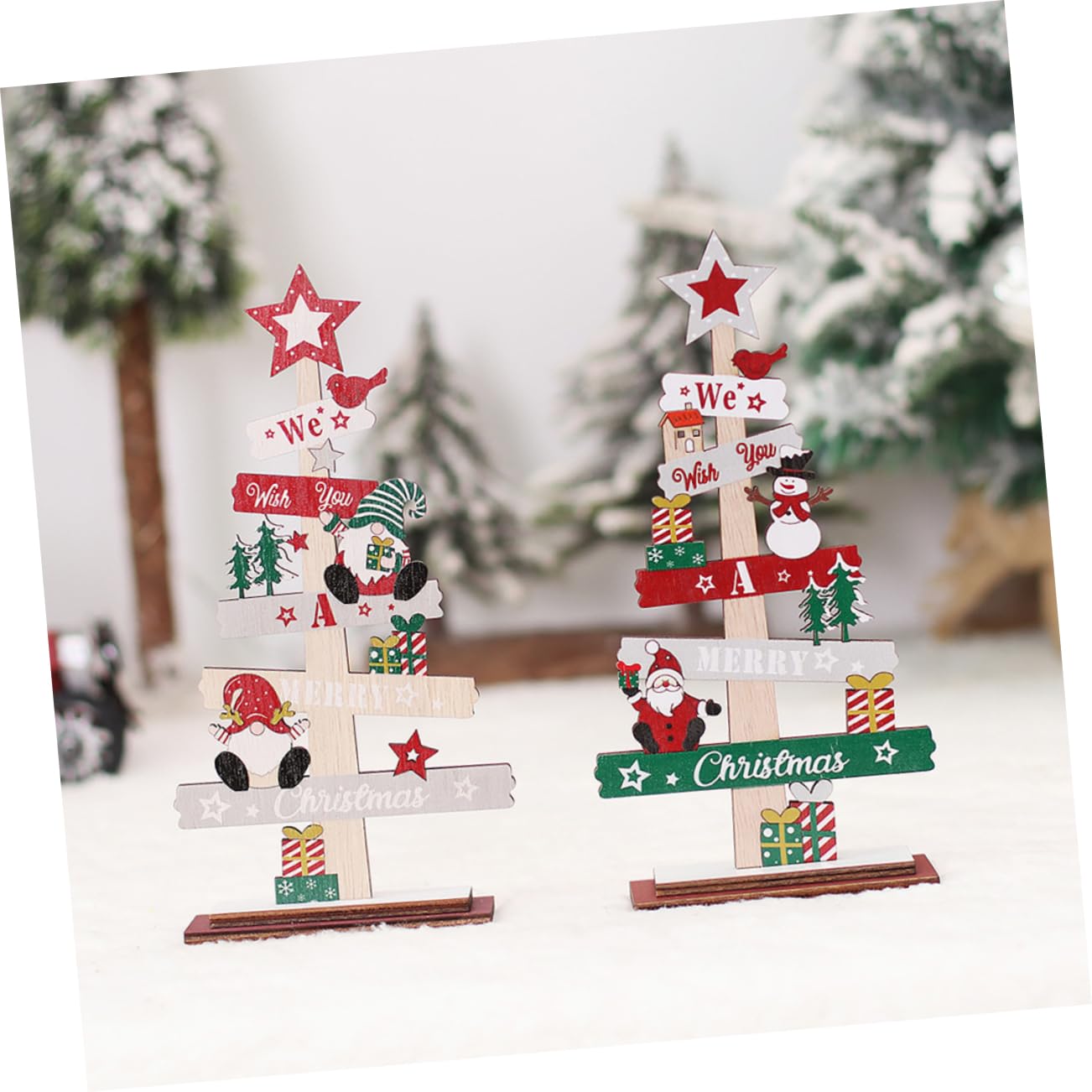 TOPBATHY 10 Piezas Adornos para arboles de Navidad Letrero de Mesa de árbol de Navidad Decoración de Chimenea Decoración de Mesa de Aniversario Ornamento Suministros de Navidad