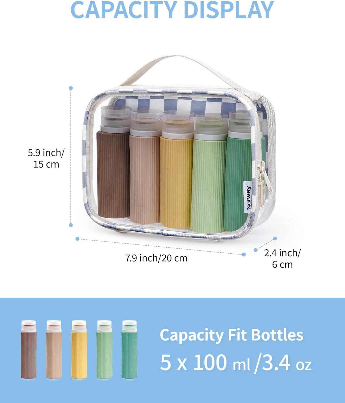 Narwey Hanging Toiletry Bag for Women with TSA Approved Clear Toiletry Bag image 3