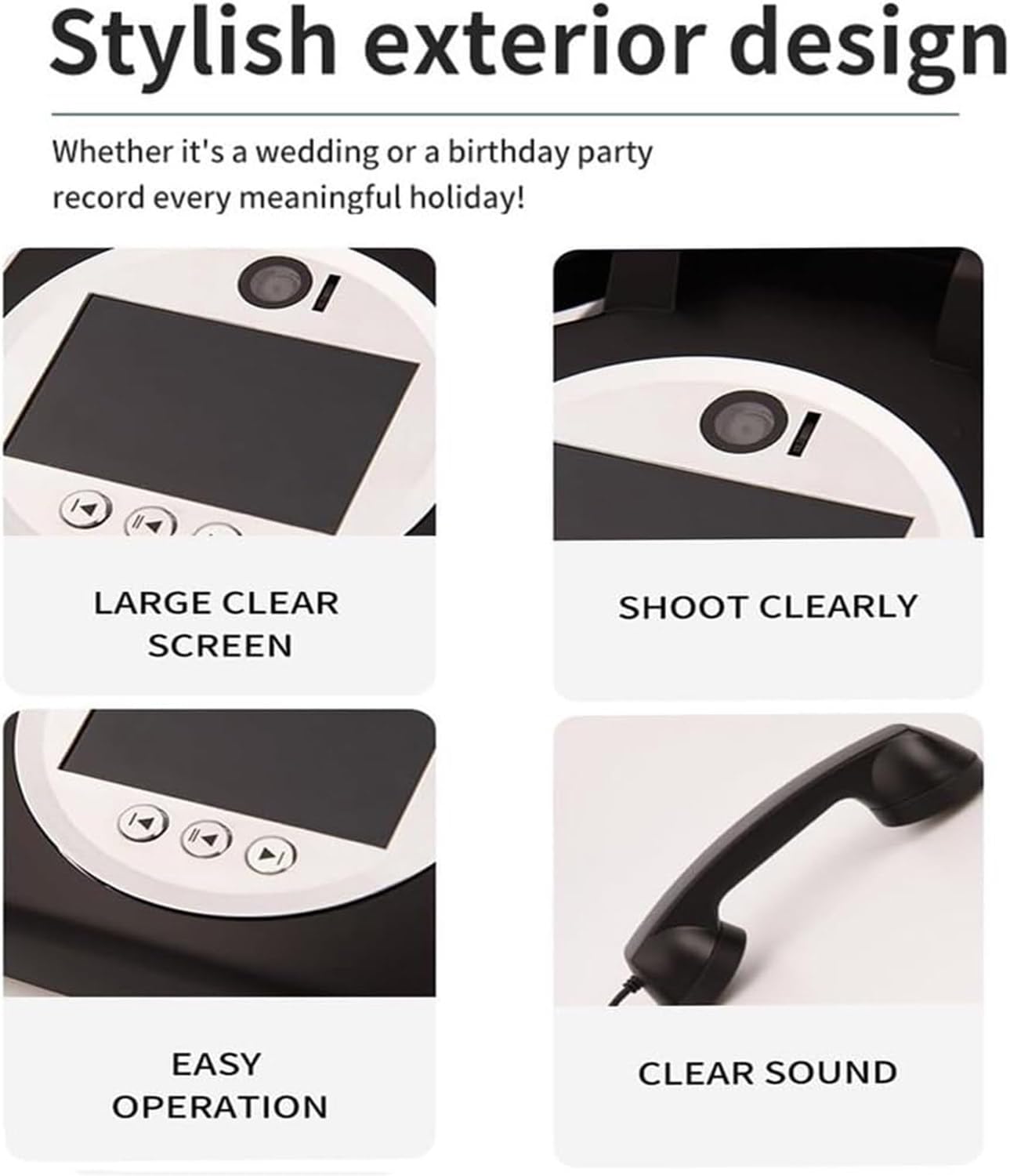 Libro De Firmas para Bodas con Video Y Audio, Libro De Firmas Retro para Bodas con Video HD, Libro De Firmas Creativo, Fácil De Usar Y Divertido, para Despedidas De Soltera Y Cumpleaños,Red