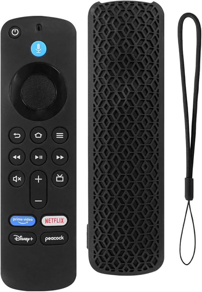 Custodia Compatibile con Amazon Fire TV Stick 4K (2nd Gen)/Fire TV Stick HD Telecomando, Leggera Silicone Protettiva Cover Case, Antigraffio e Antiurto - Nero