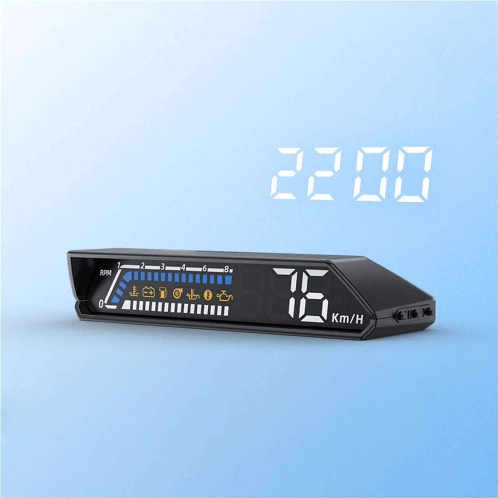 Dual Screen Car Speedometer Digital HUD ODB Driving Windshield Projector Voltage Head Up Display For Truck Vehicles(Style1 A2)