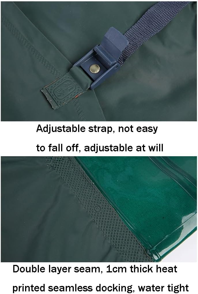 Hip Waders Underwater Hip Waders,Equipped With Adjustable Buckle And Anti Slip Rubber Sole Wading Boots (Green,9.5)