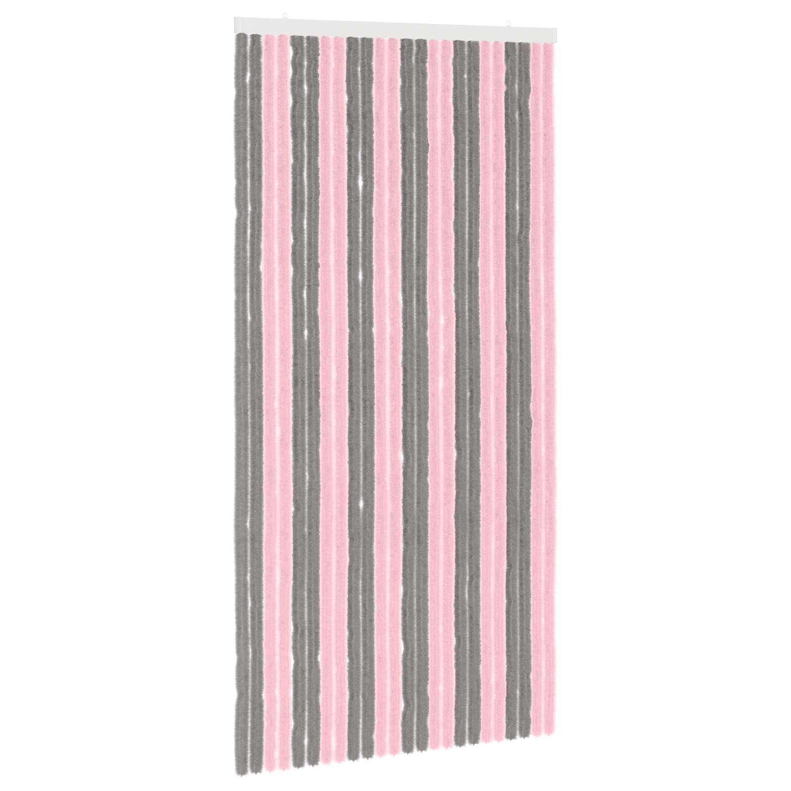 vidaXL Insect Curtain Chenille Silver Grey and Pink 100 x 200 cm — image 1