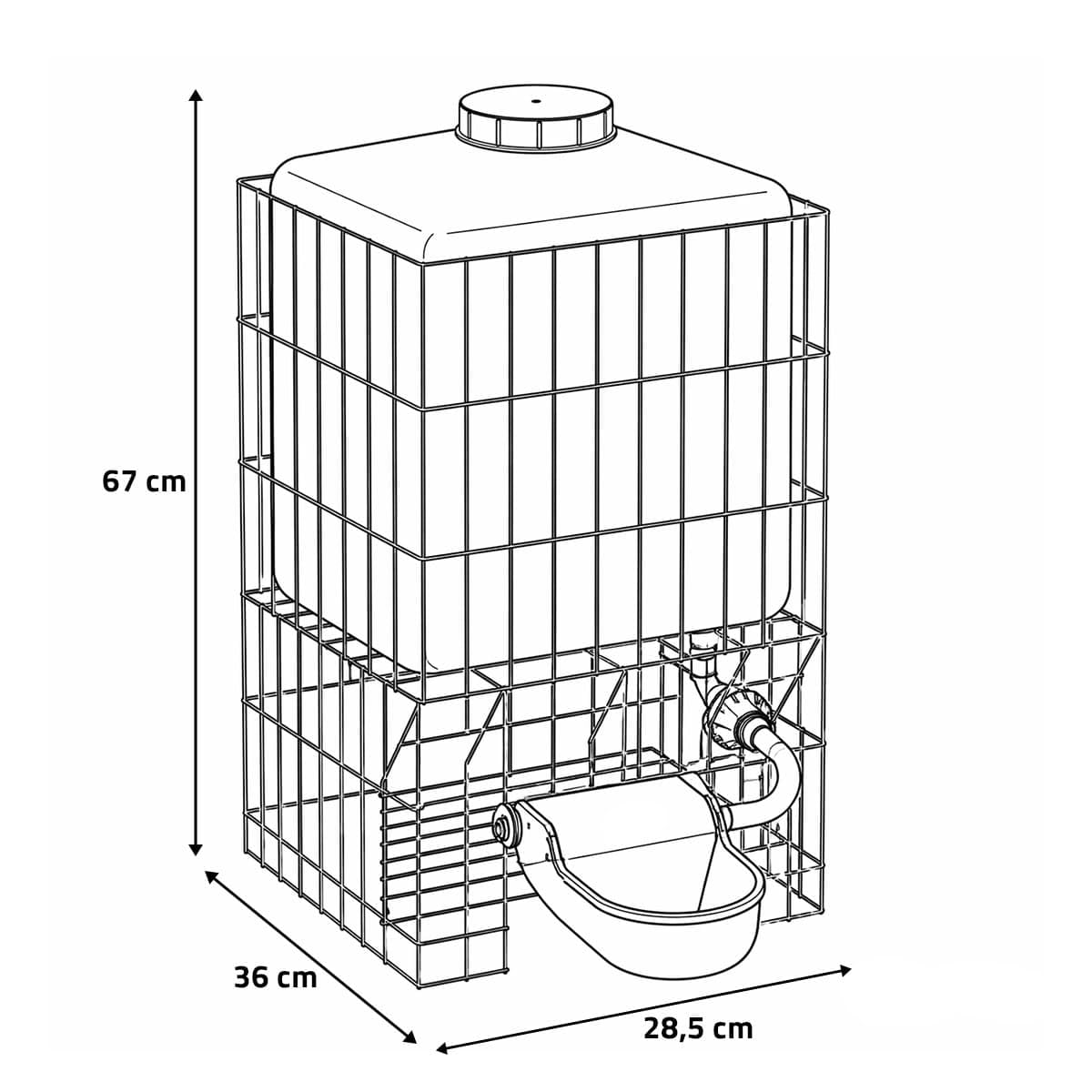 GAUN Bebedero P-3 ABS con Protector - 30 L.