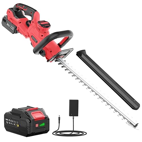 Taille Haie Batterie 21V, Taille Haie Electrique avec Batterie 4.0Ah,