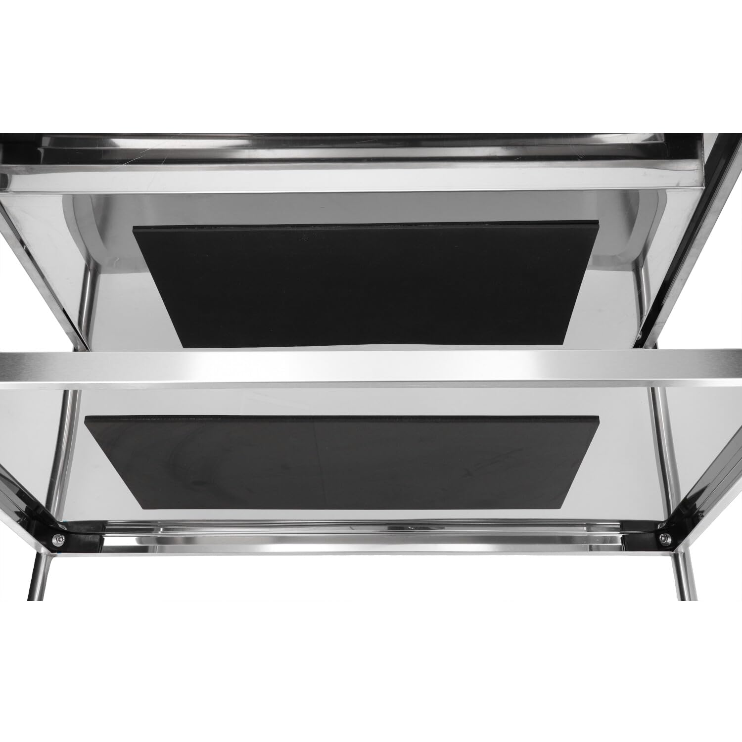 TECHNICA Servierwagen Edelstahl 3 Etagen mit Rollen & Bremse | Quadratischer Griff 750x400x835mm Rollwagen Küche Gastronomie Transportwagen leise & stabil – Küchenregal schmal mobil