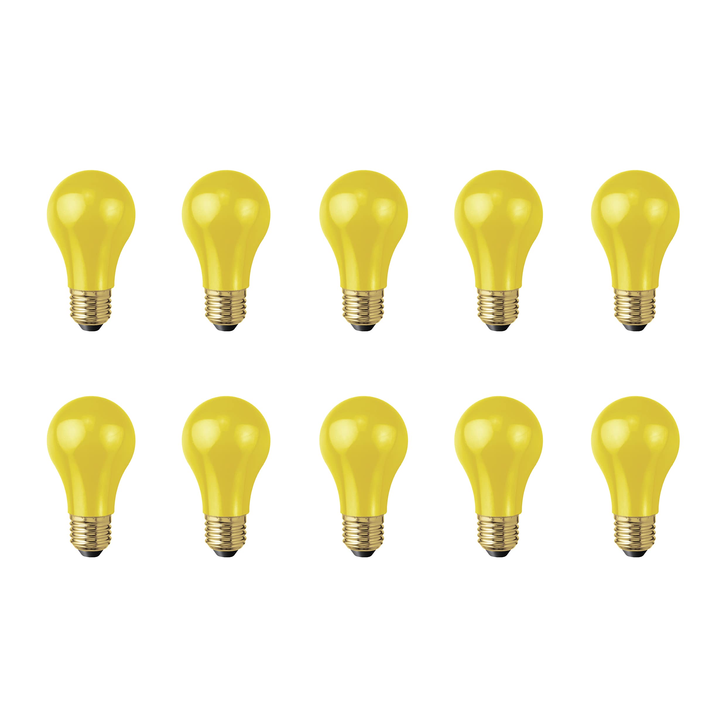 AMARCORDS - 10 Glühbirnen Led wasserdicht im Freien, 2700K warmes Licht, GELBES Glas Drop-Typ, E27, 5 W