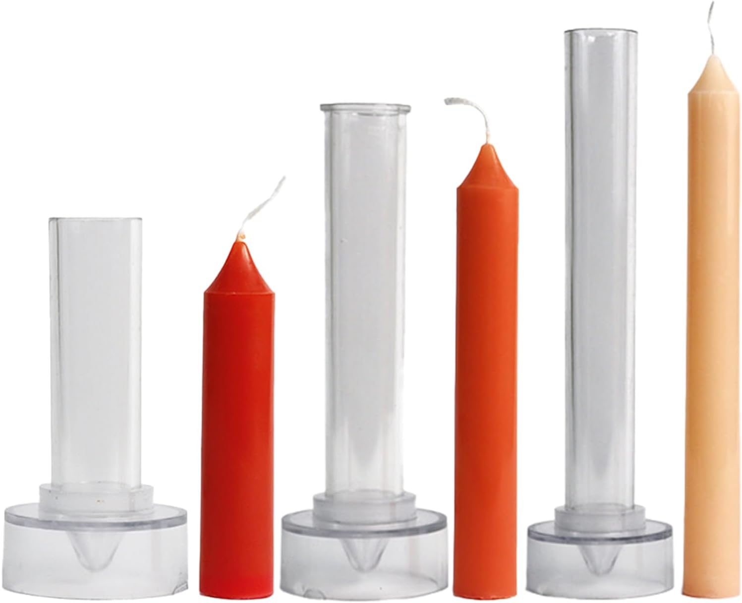 Candle Making Molds - PC Set 10 15 20cm | Taper Candle Mold Widened Base Easy Release Non-Stick for Prayer Church Table Christmas Emerge Candles | Crafting Project Adults