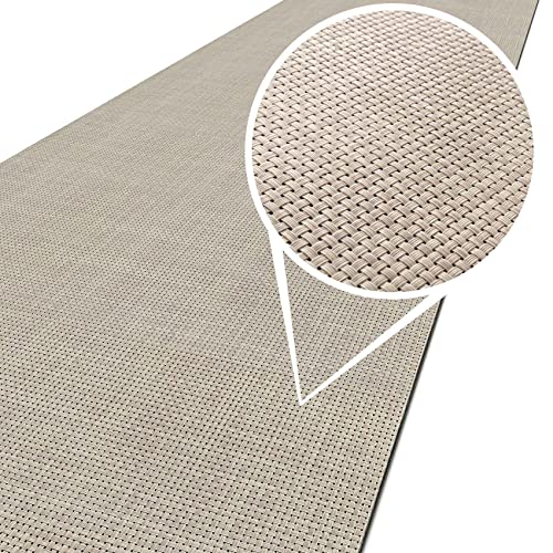 ANRO Läufer In-/Outdoor Teppich wasserfest Balkon Teppich auch für Balkon und Terasse Flur Bodenmatte wetterfest Sand Creme Abwaschbar 100 x 50cm