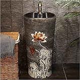 [Heavy Duty Construction]: Made from high quality non-porous ceramic ware for lasting beauty and superior durability. The few extra inches on the sides of the faucet can easily be used as shelf space for soaps, towels, potpourri, etc.