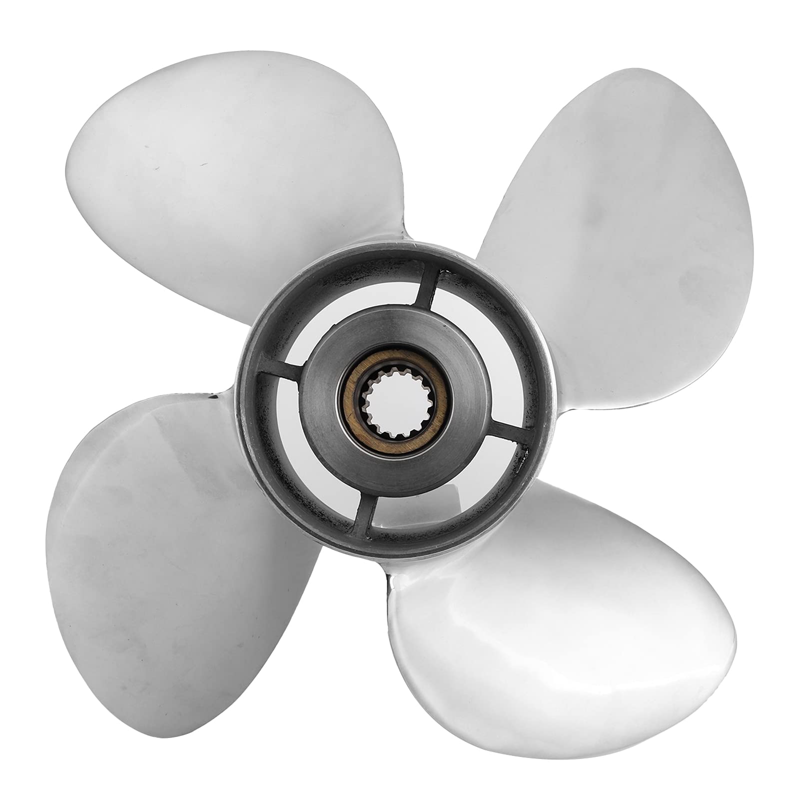 Buy Boat Engine Propellers, 4 Blades 15 Spline Tooth Polished Stainless
