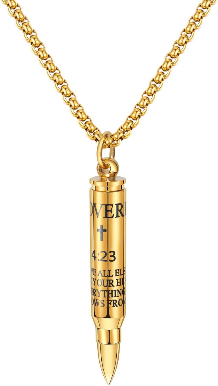 NEVI Jesus Cross Divine Stainless Steel Gold Plated Stylish Personalised Funky Pendant for Men & Boys (Gold)