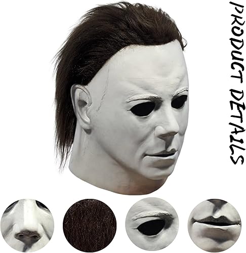 Miniatura 2 de FLORENCE IISA Máscara de Halloween de Michael Myer - Máscara de látex aterradora de terror para adultos, disfraz de cosplay para fiesta de Halloween