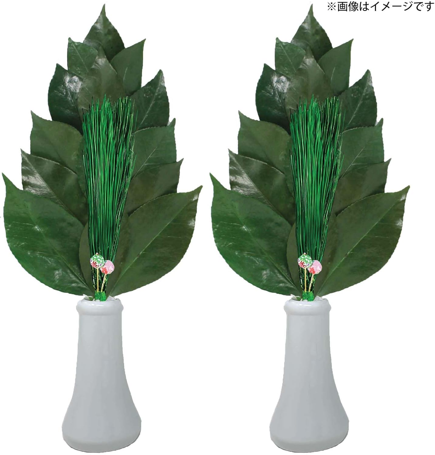 A&K Sakaki LK-015M Preserved Flowers with Pine, Pair, M (Sakakaki) Approx. 4.7 x 12.6 inches (12 x 32 cm), Pine Approx. 1.6 x 9.8 inches (4 x 25 cm), Made in Japan, Green