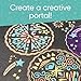 ChalkScapes Mandala Stencils and Outdoor Sidewalk and Driveway Chalk Kit, Includes 30 Chalks, 2 Stencils, and Chalk Holders - 22.5 Inches Diam. - Stars and Geometry